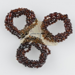 Amber teething bracelet baroque light cherry polished Amber teething bracelet baroque light cherry polished